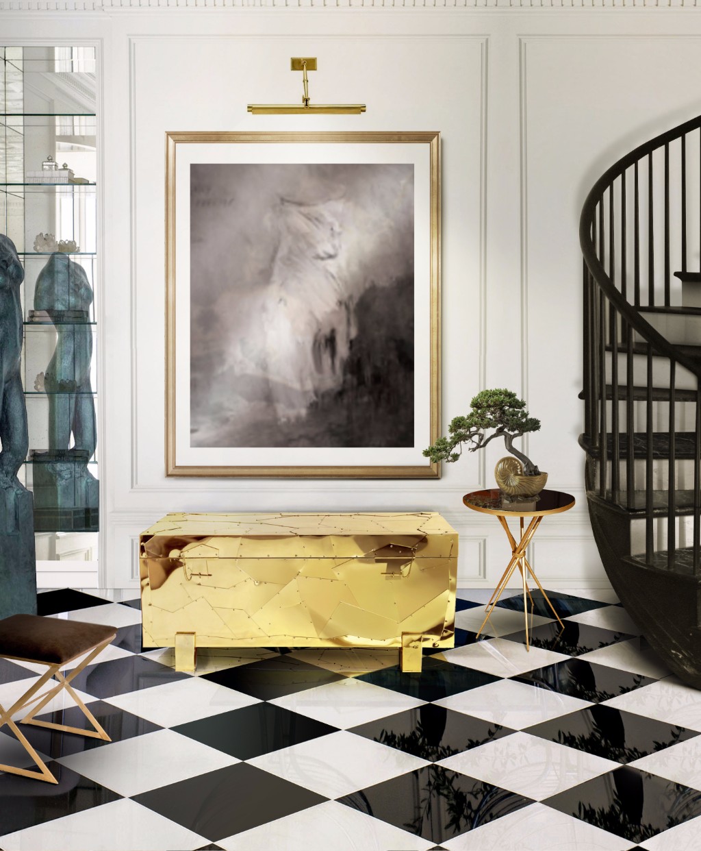 10 Dreamy Interiors with Black and White Checkered Floor