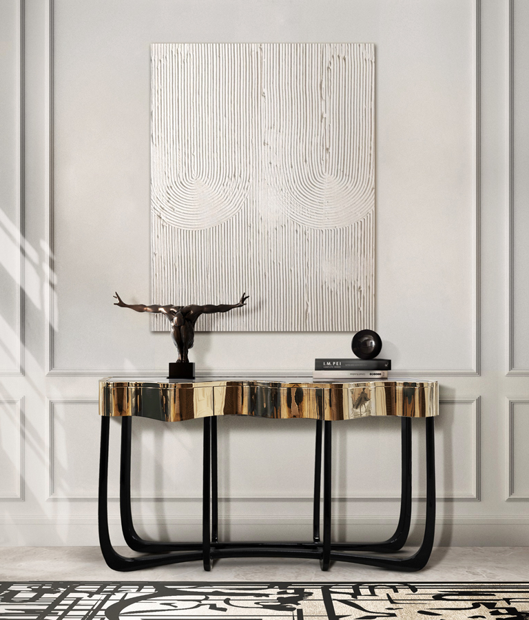 Sinuous Gold Contemporary Console