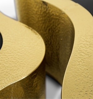 wave hammered brass