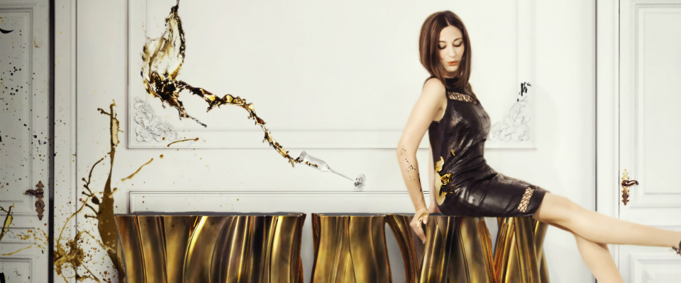 Luxury Gold and Black Furniture for Modern Interiors