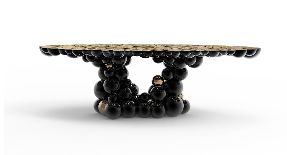 black and gold dining table kunal trehan