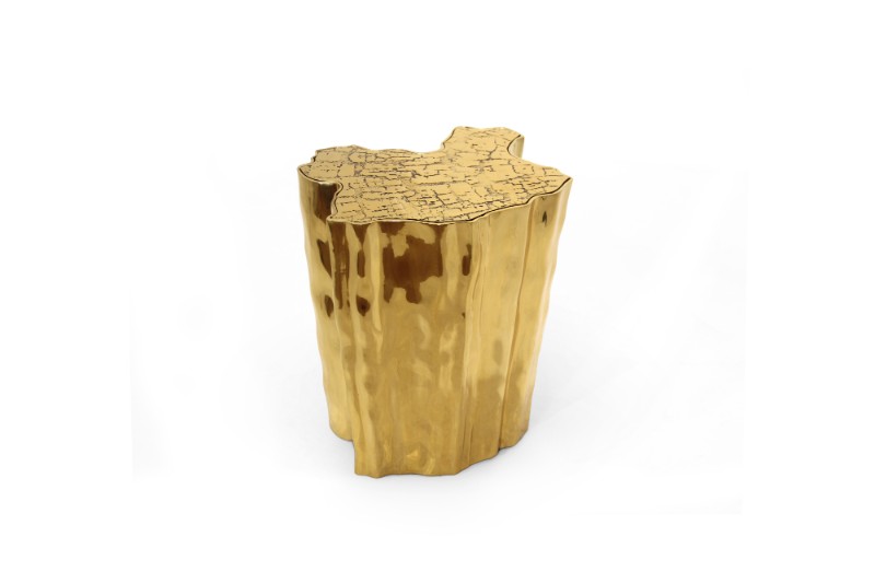 Gold side table perfect for modern luxury living room decor