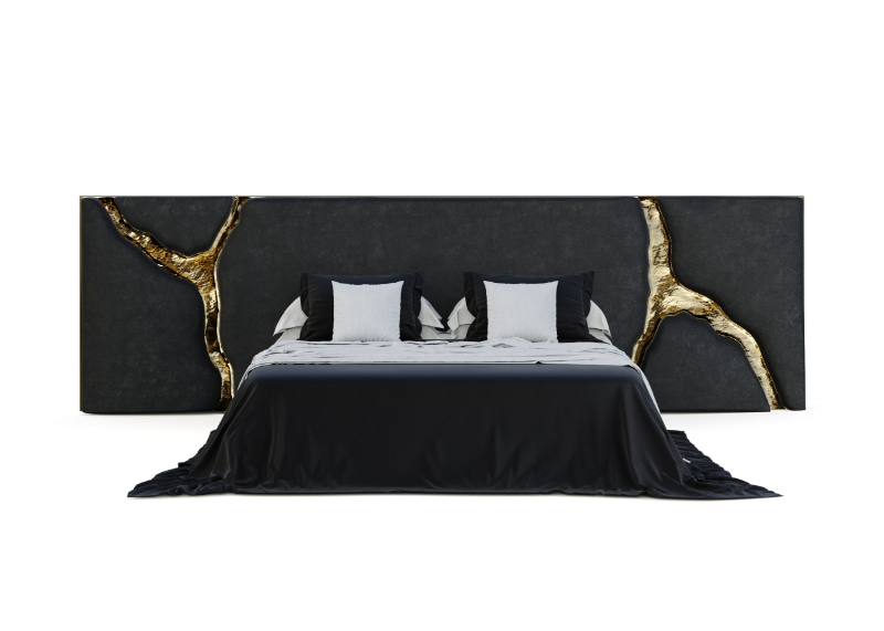 black and gold bed
