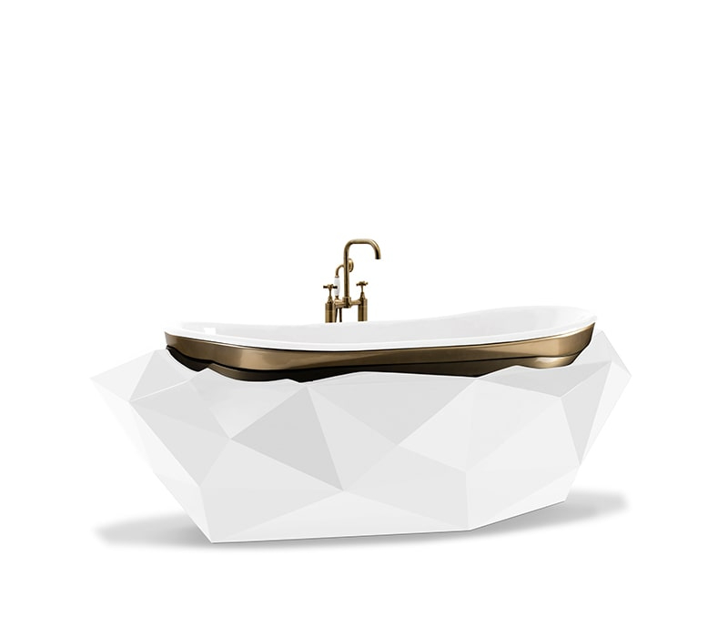 luxury white diamond bathtub