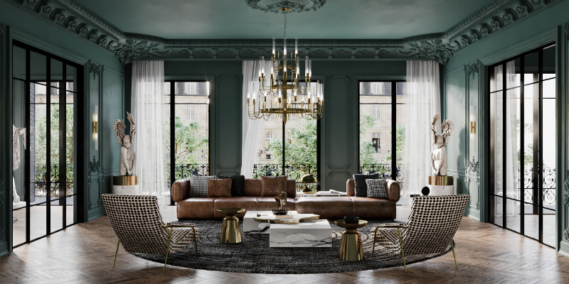 green living room- contemporary design by sarah habib