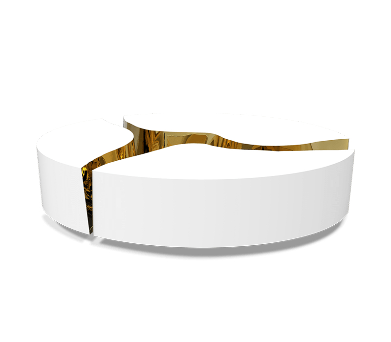 white and gold center table by boca do lobo