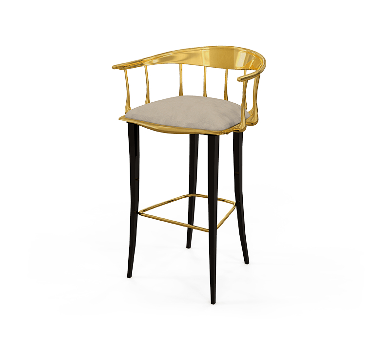 gold and nude bar chair