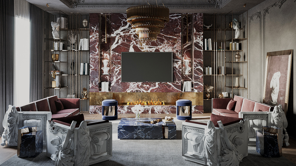 An Ancient Luxury Living Room By Muhammed Shalaby