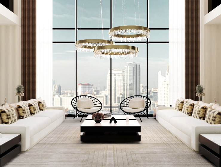 luxury living room at a new york penthouse