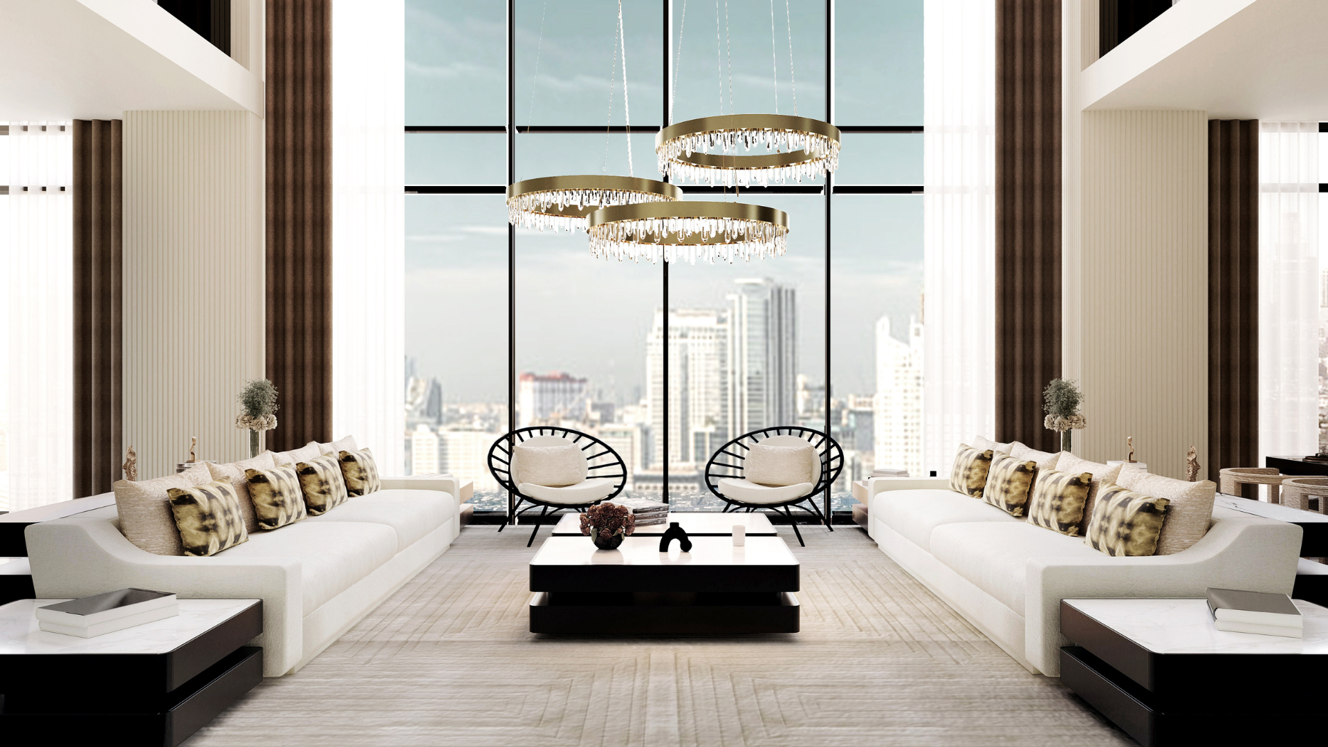 luxury living room at a new york penthouse