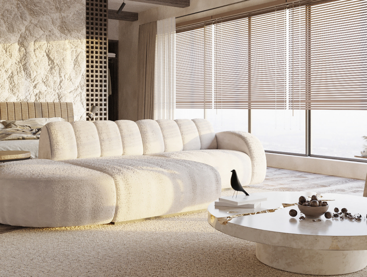 minimalist living room with neutral tones