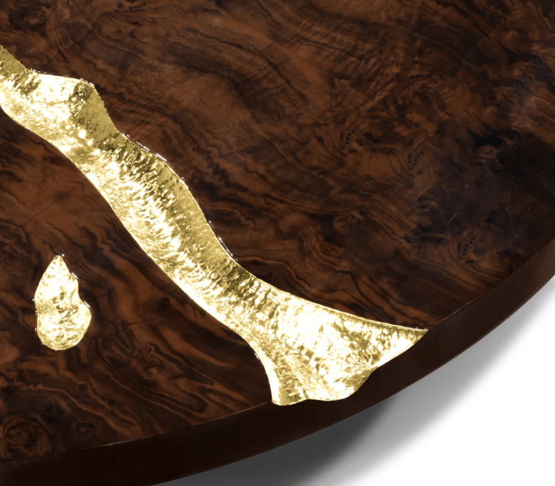 wood and gold empire center table