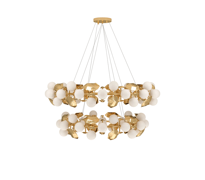 luxury round golden suspension lamp  for your dining room