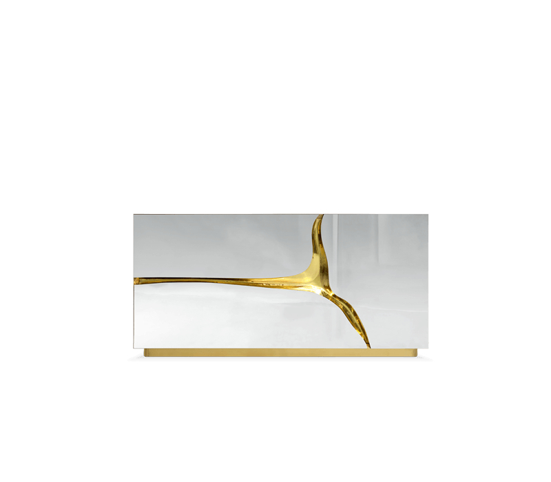 lapiaz nightstand in white and gold colours