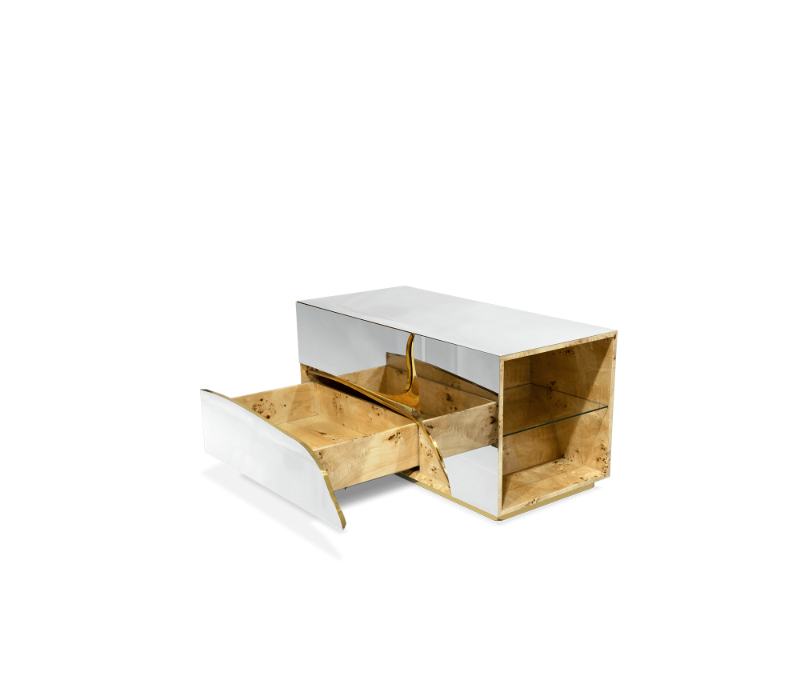 lapiaz nightstand in white and gold colours