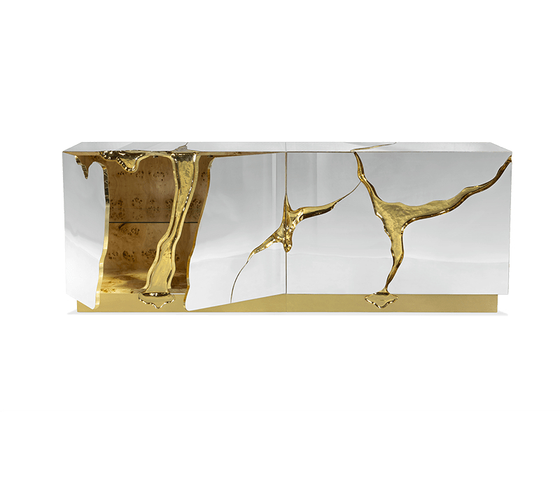 lapiaz sideboard in white and gold colours