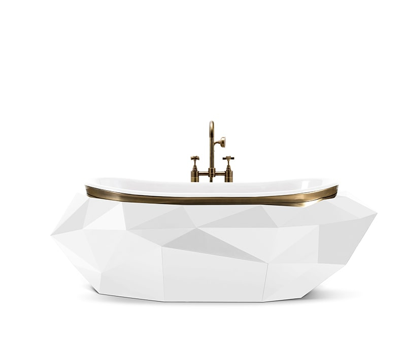 white and gold diamond bathtub by boca do lobo