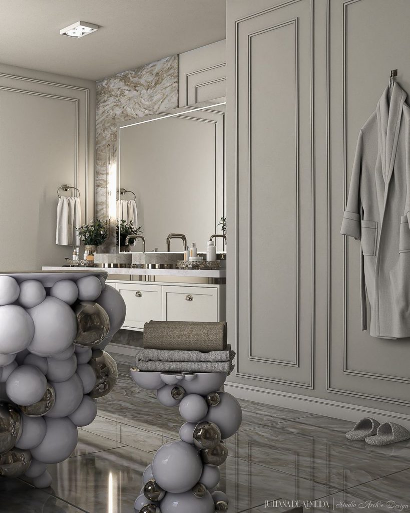 grey modern bathroom - modern classic design