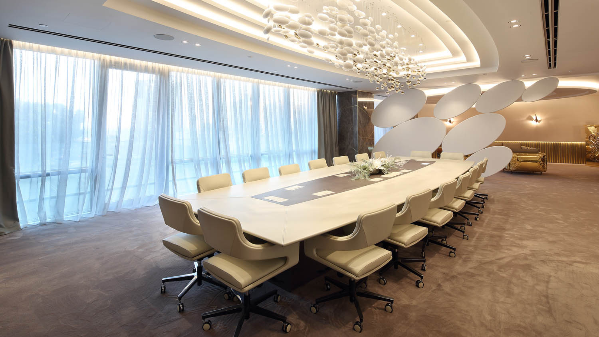 contemporary home office with a modern desk