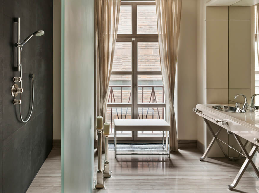 A Contemporary Interior With An Art Moderne Twist- bathroom