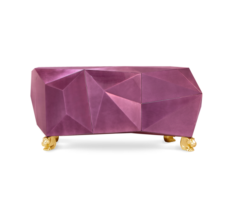 palace - pink sideboard with golden feet