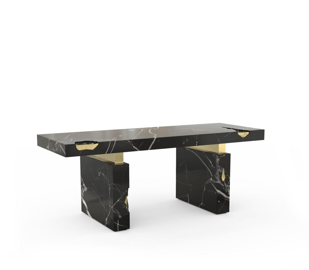 contemporary - marble desk with golden details