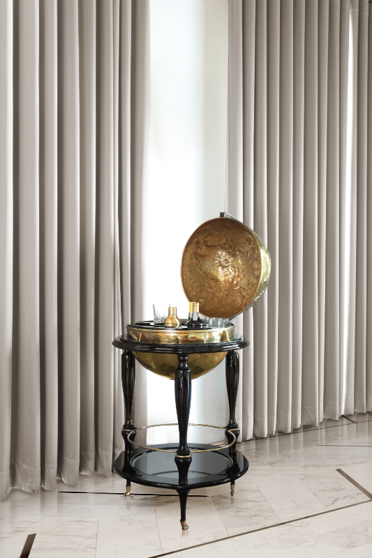 Decor - golden bar in the shape of a globe