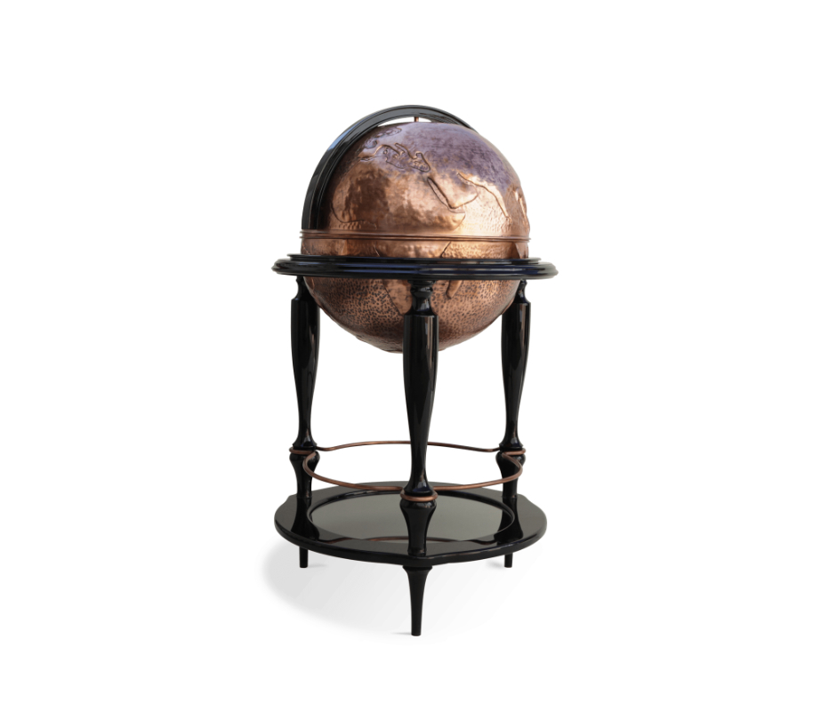 Decor - golden bar in the shape of a globe