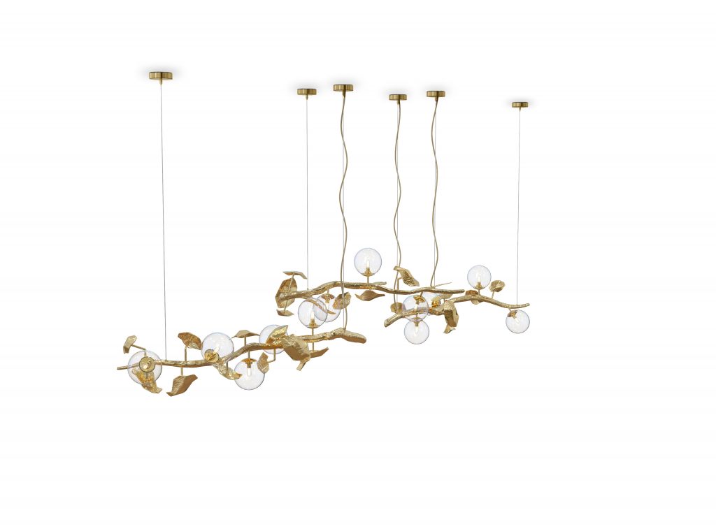 dining room - golden suspension lamp