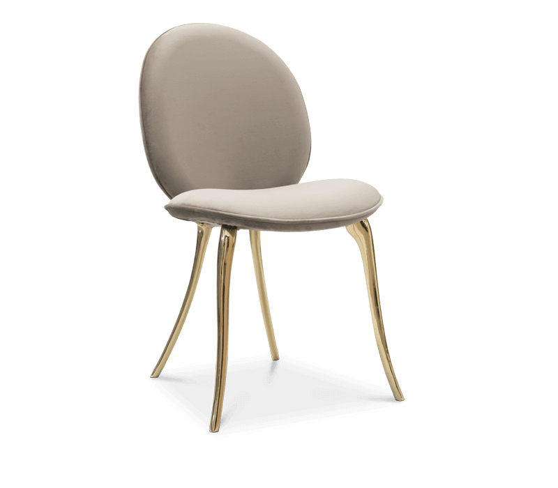 contemporary - nude chair with golden legs