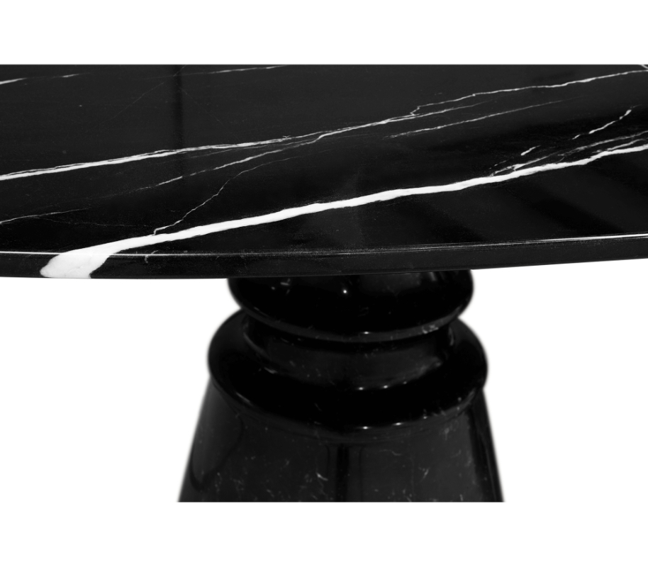 marble trend - black marble dining table details