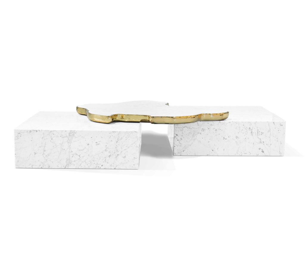 luxury houses - marble and golden center table