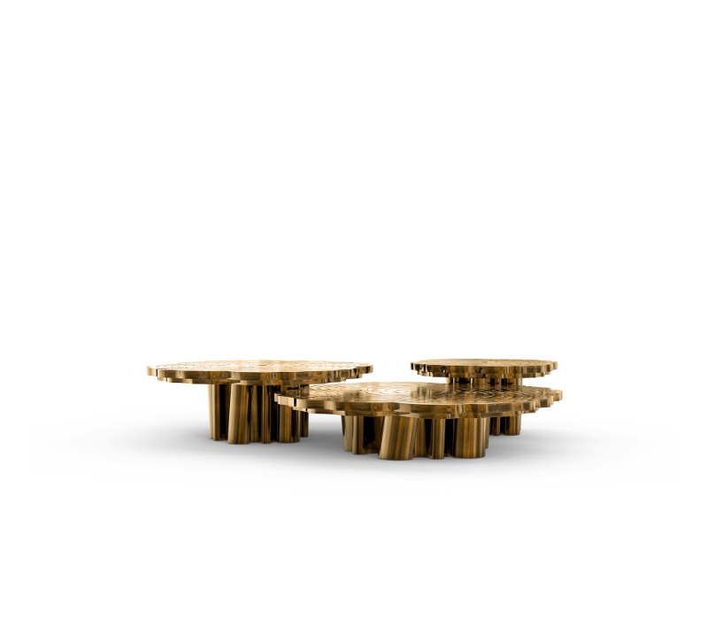 luxury houses - set of three center tables