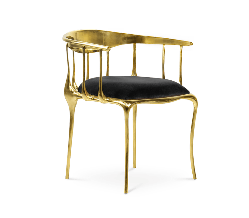 luxury houses - golden chair with black seat