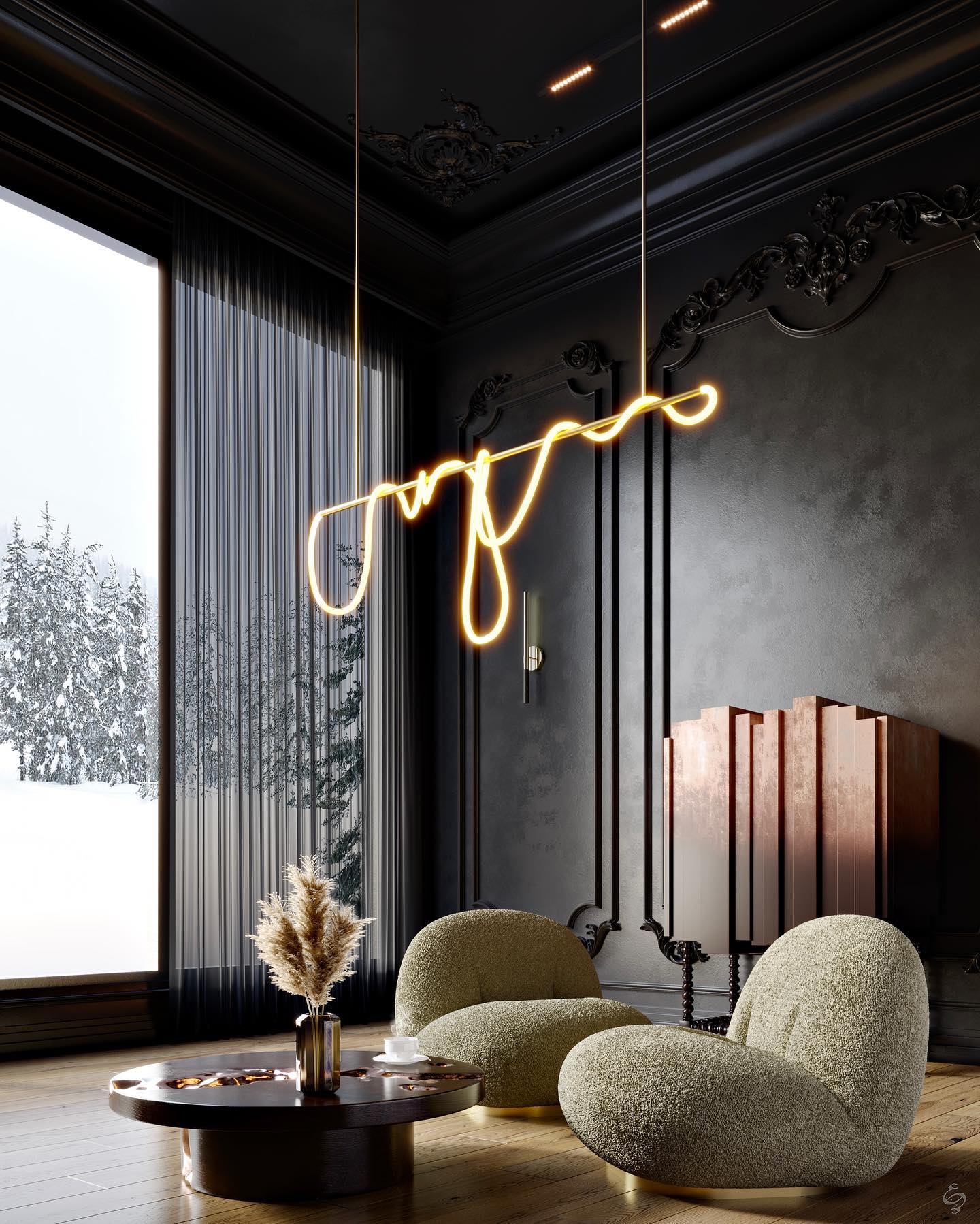 20 Black Inspirations for Modern Living Rooms