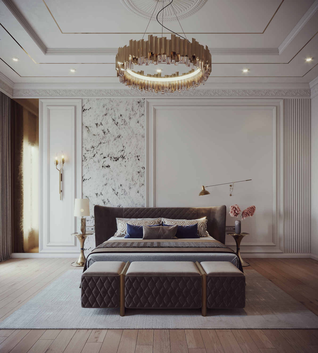 Modern Elegance: A Master Bedroom Designed by Ahmed Zakaria Hamza