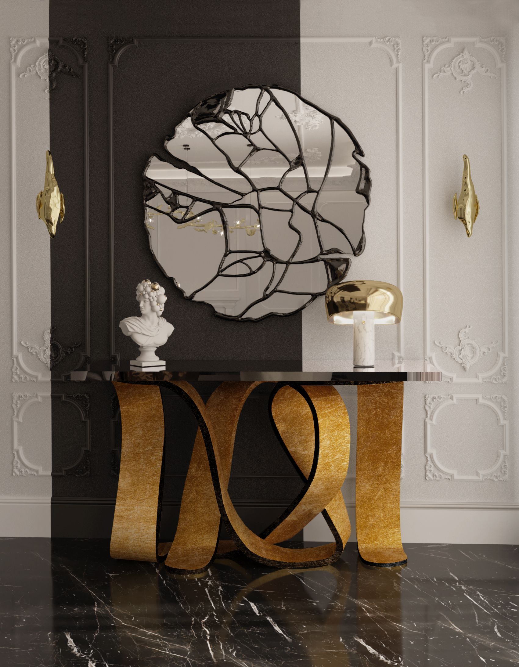 Luxury and Sophistication: Transform Interiors with Gold and Black