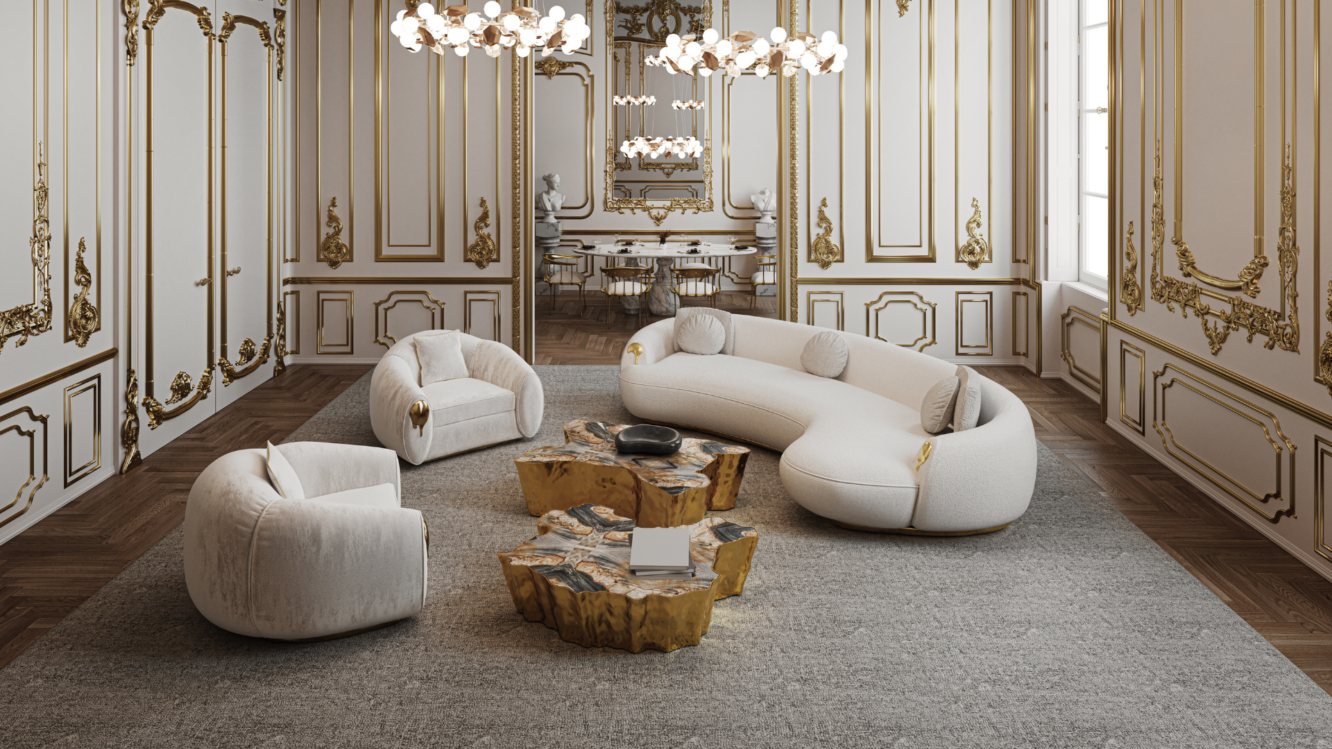 White & Gold Interiors: The Art of Timeless Elegance