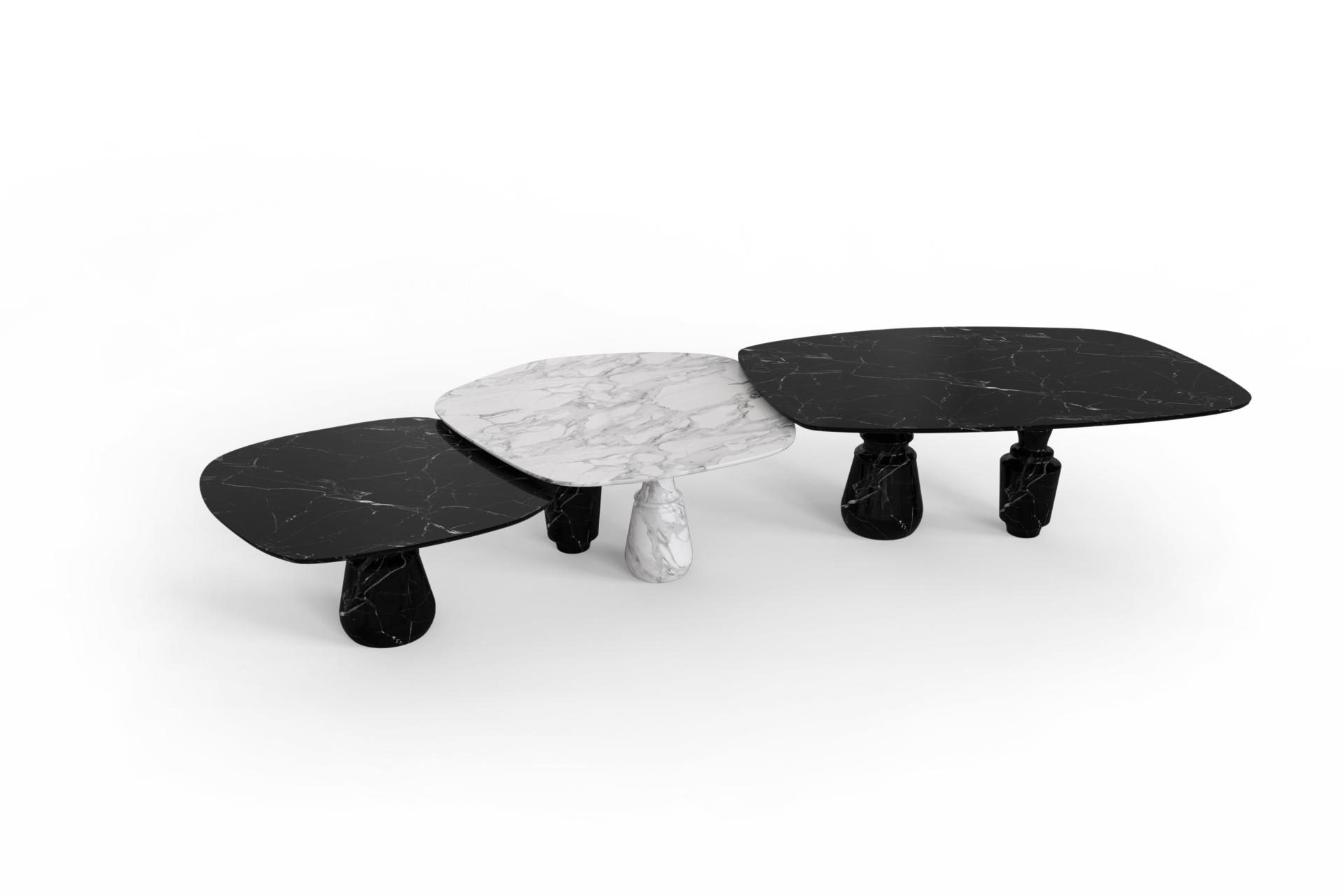 Luxury Marble Furniture, three dining table, two black and one white