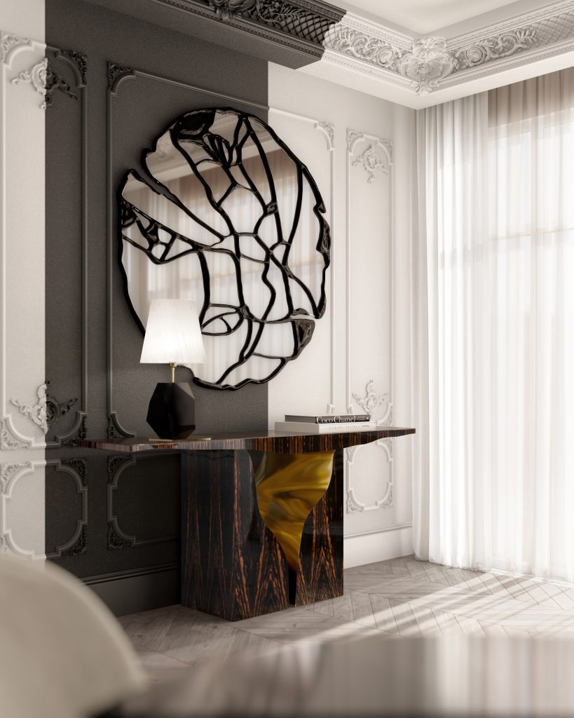 Luxury Entryways lapiaz console and glance mirror
