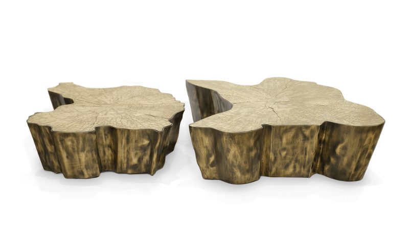 Luxury Residence in Sri Lanka, two patina irregular pieces forming a center table