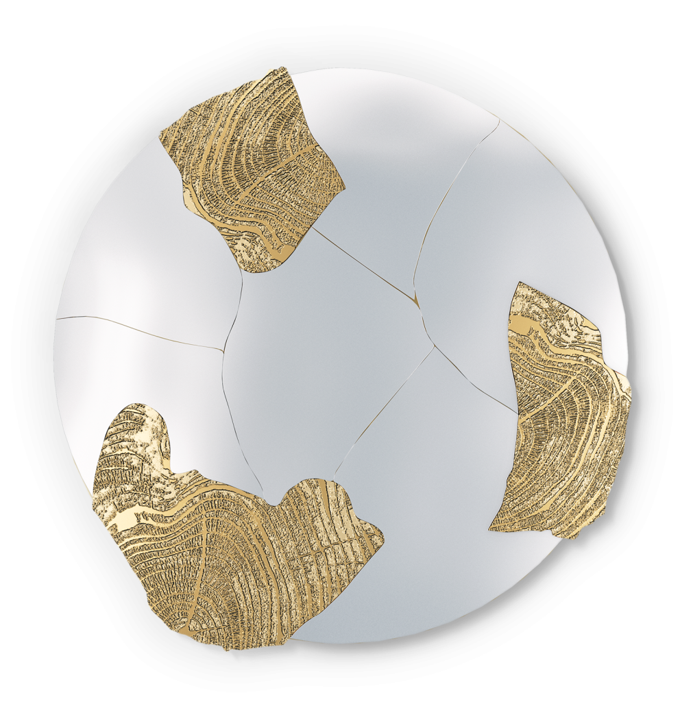 gold wall mirror milan design week