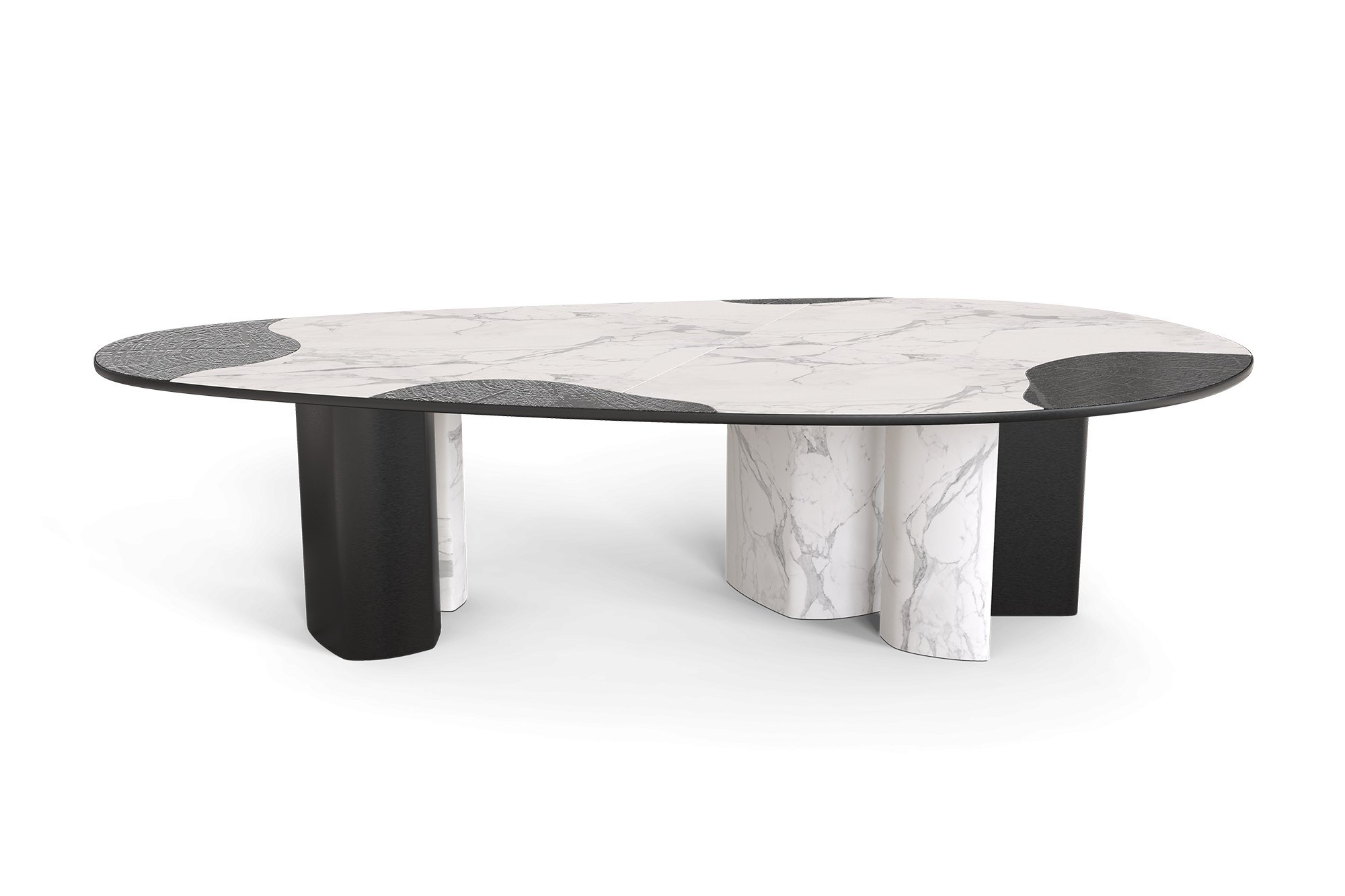 Ophelia Carrara Marble and Black, dining table