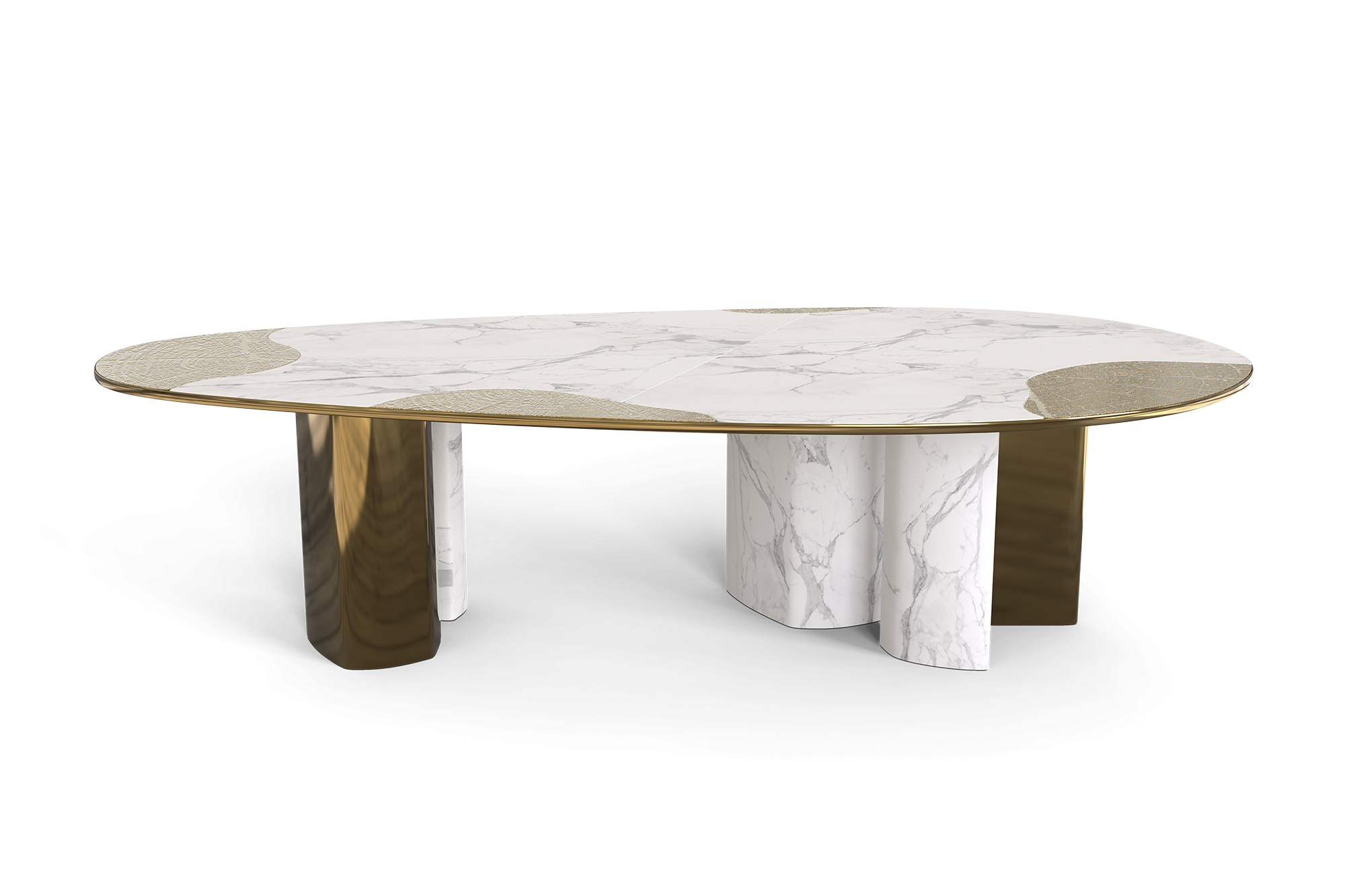 Ophelia Carrara Marble and Patina, dining table