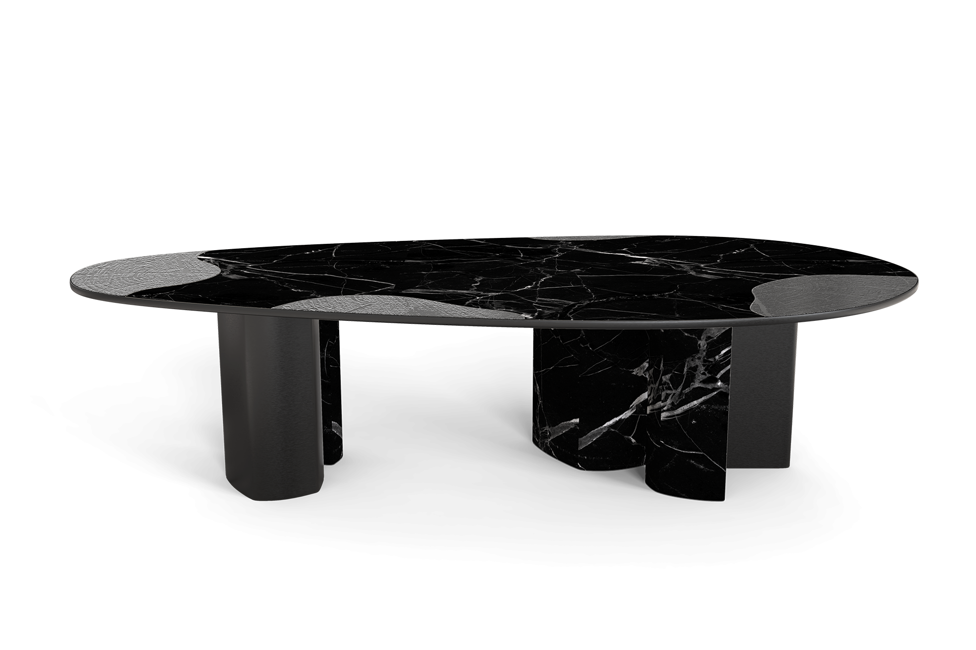 Ophelia Nero Marquina Marble and Black, dining table