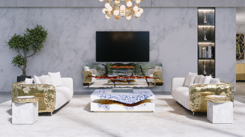 Quarry Tiles Center Table: A Statement of Artful Craft