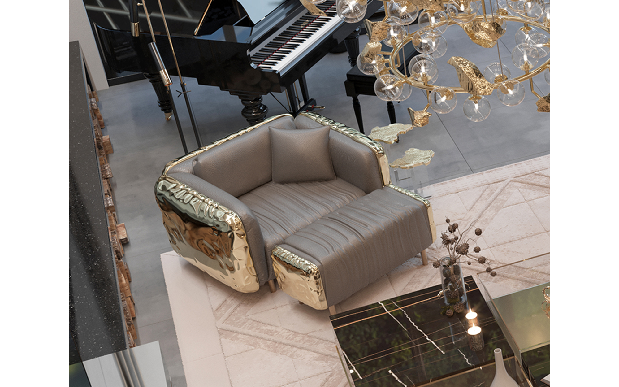 imperfection ottoman luxury bench