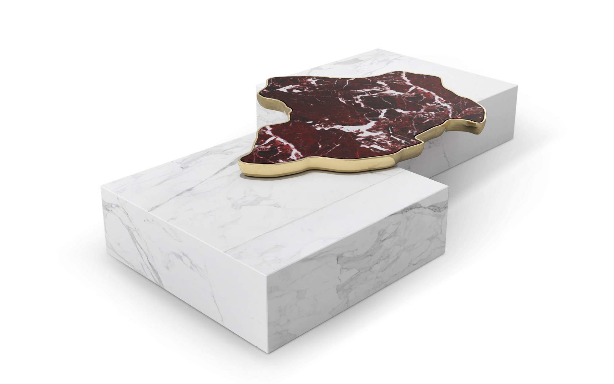 Navarra Rosso Levanto Marble Center Table, Levanto Rosso Marble