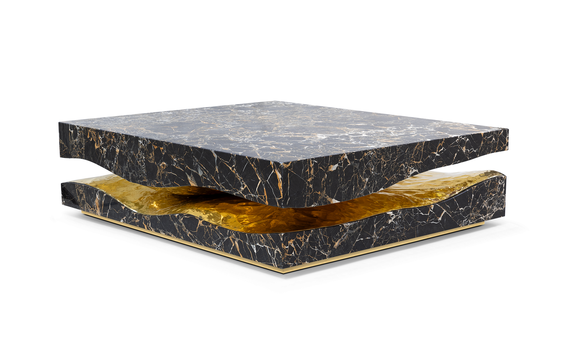 Quarry Portoro Marble, Quarry Tiles Center Table