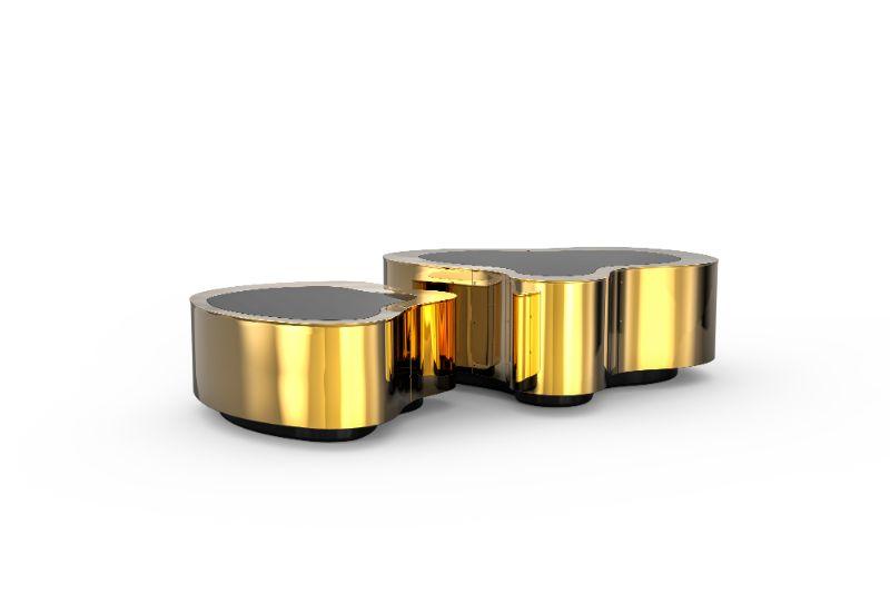A Luxury Office Setting For An Architect’s Millionaire Penthouse - WAVE POLISHED BRASS CENTER TABLE